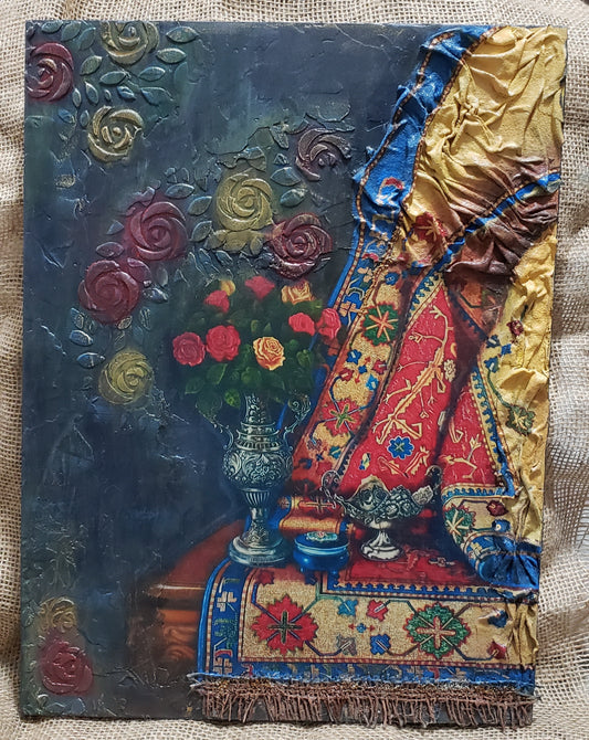 Oriental Wall Art - Vase and Carpet - Large Size