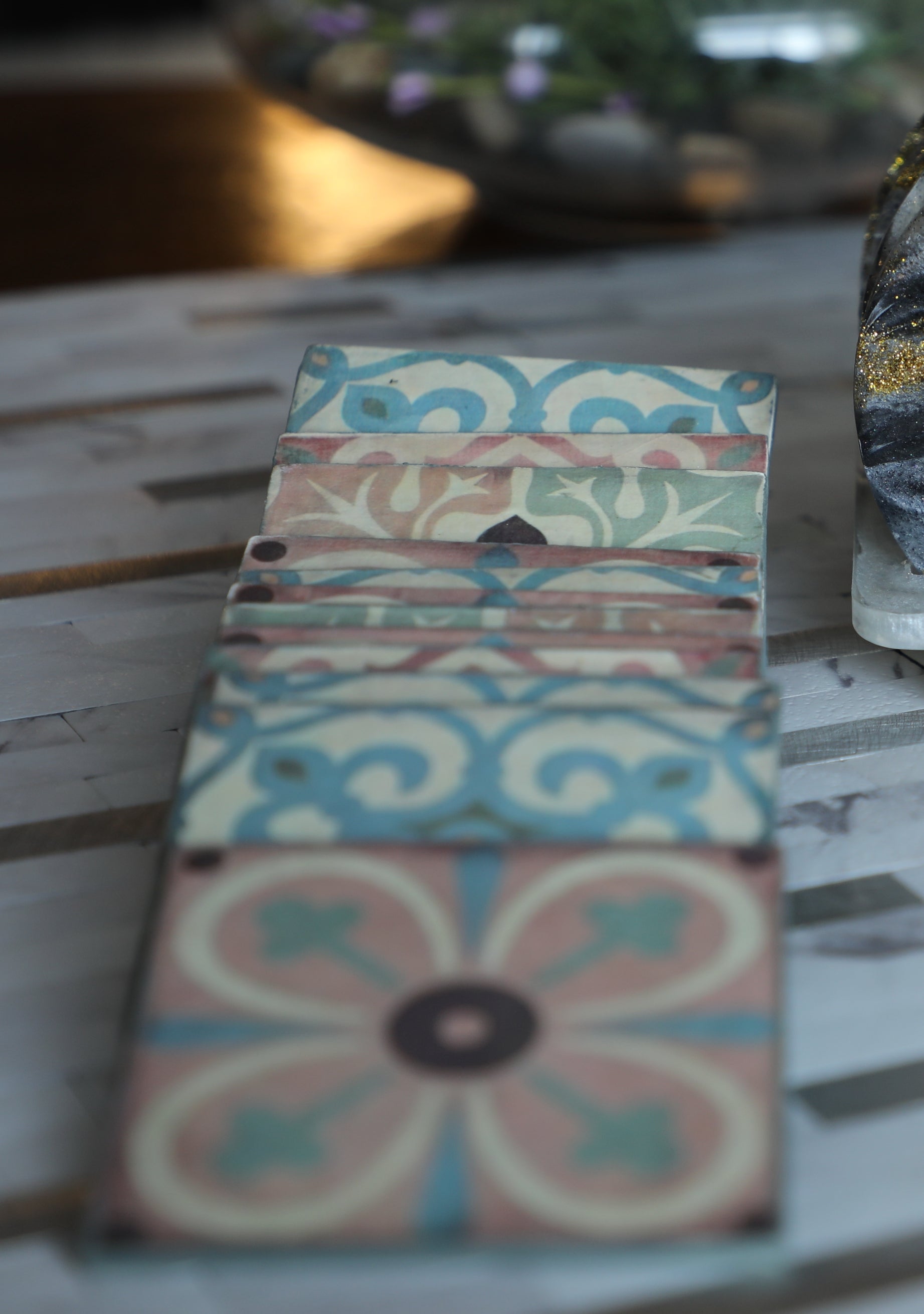 Ramadan Light Wood Coasters - Set of 6 - Square 3 Coasters - Laila Beauty Care Coasters