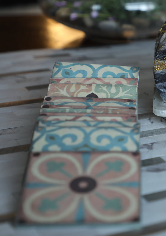 Ramadan Light Wood Coasters - Set of 6 - Square 3 Coasters - Laila Beauty Care Coasters