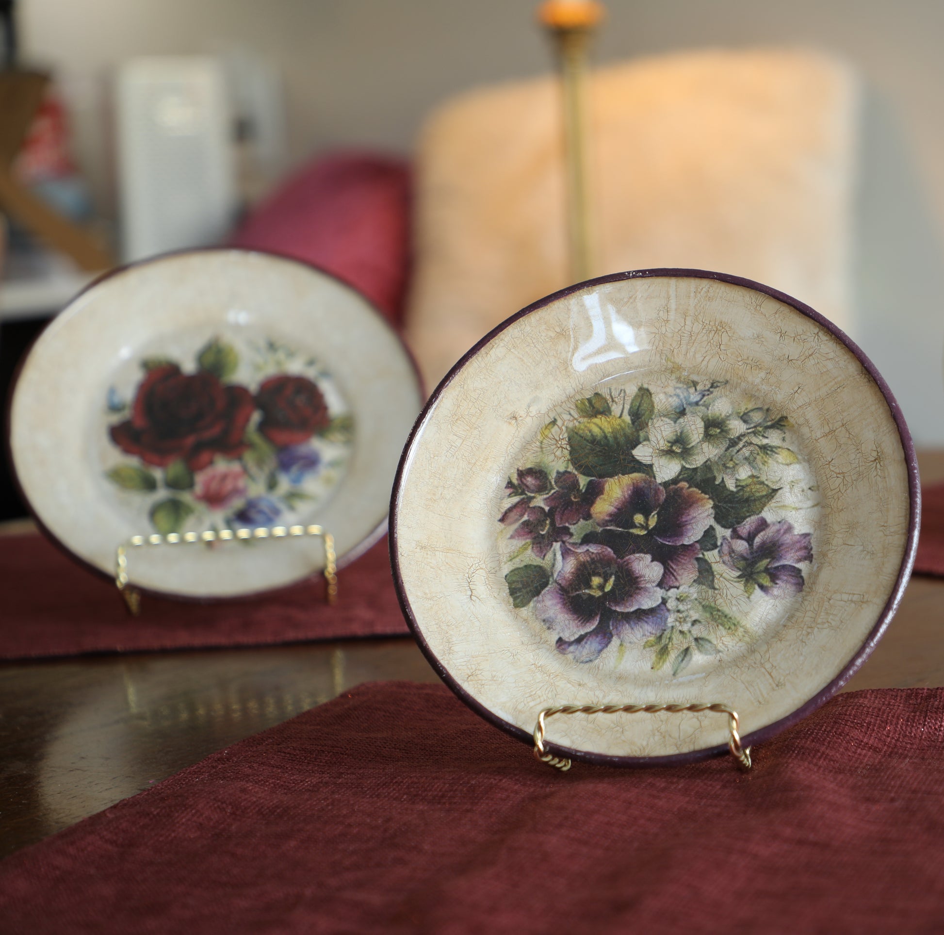 Vintage Floral Plate Decorative Plate - Laila Beauty Care Decorative Plate