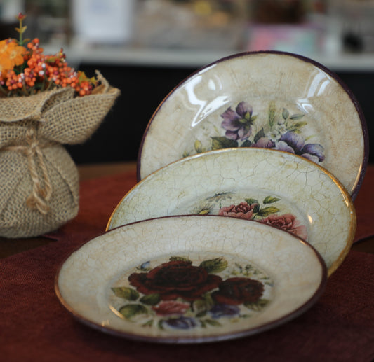 Vintage Floral Plate Decorative Plate - Laila Beauty Care Decorative Plate