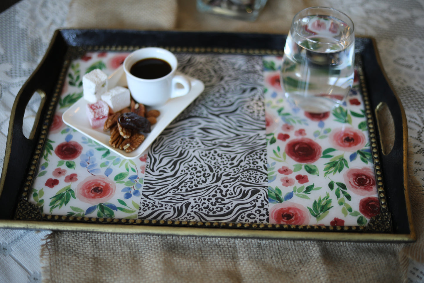 Rose Zebra Tray Trays - Laila Beauty Care Trays