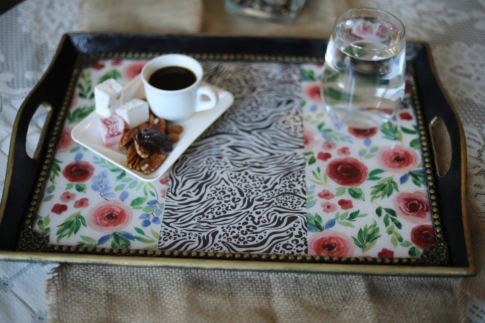 Rose Zebra Tray Trays - Laila Beauty Care Trays