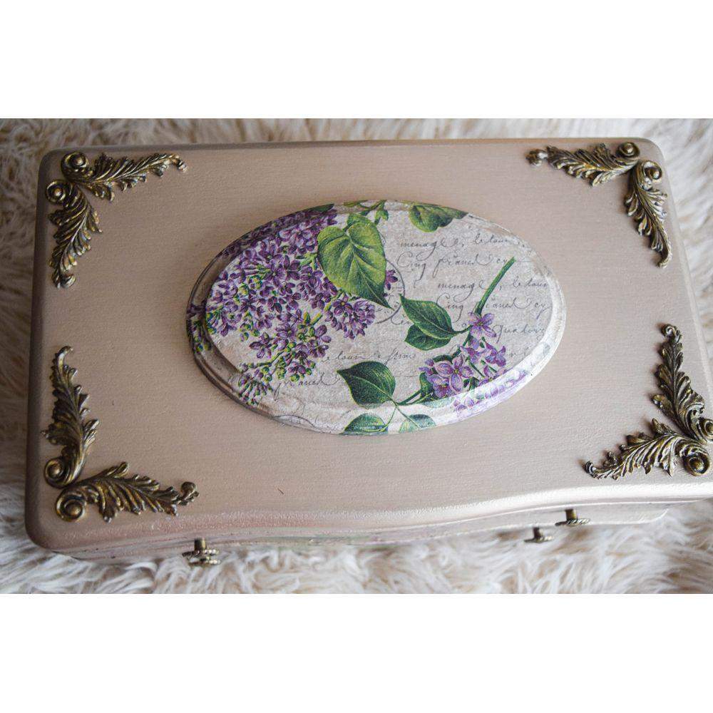 Champagne Gold & Lavender Jewelry Box Jewelry Box - Laila Beauty Care Jewelry Box