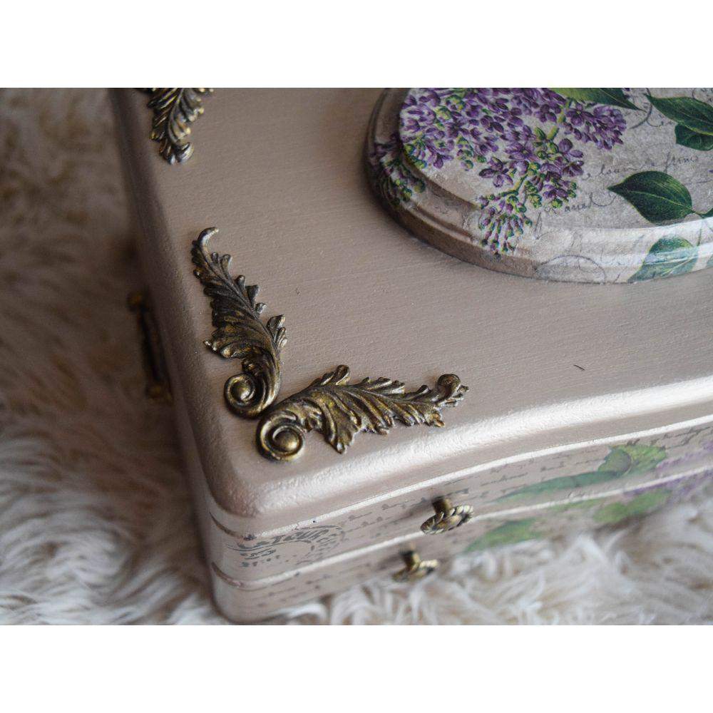 Champagne Gold & Lavender Jewelry Box Jewelry Box - Laila Beauty Care Jewelry Box