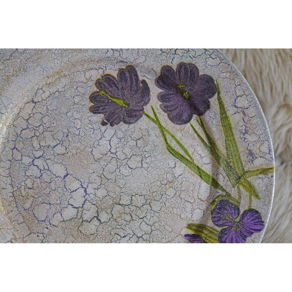 Vintage Beige Gold Plate Decorative Plate - Laila Beauty Care Decorative Plate