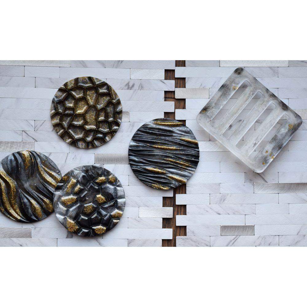 Golden Black & White Coasters Coasters - Laila Beauty Care Coasters