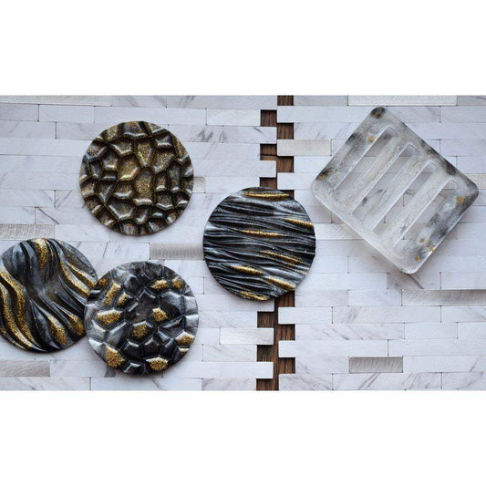 Golden Black & White Coasters Coasters - Laila Beauty Care Coasters