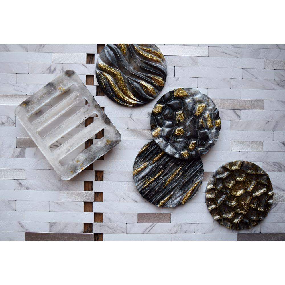 Golden Black & White Coasters Coasters - Laila Beauty Care Coasters