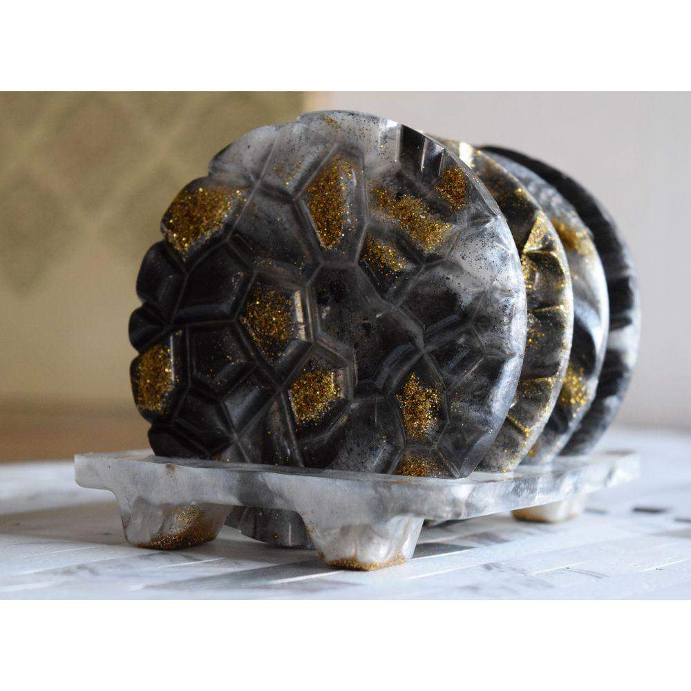 Golden Black & White Coasters Coasters - Laila Beauty Care Coasters