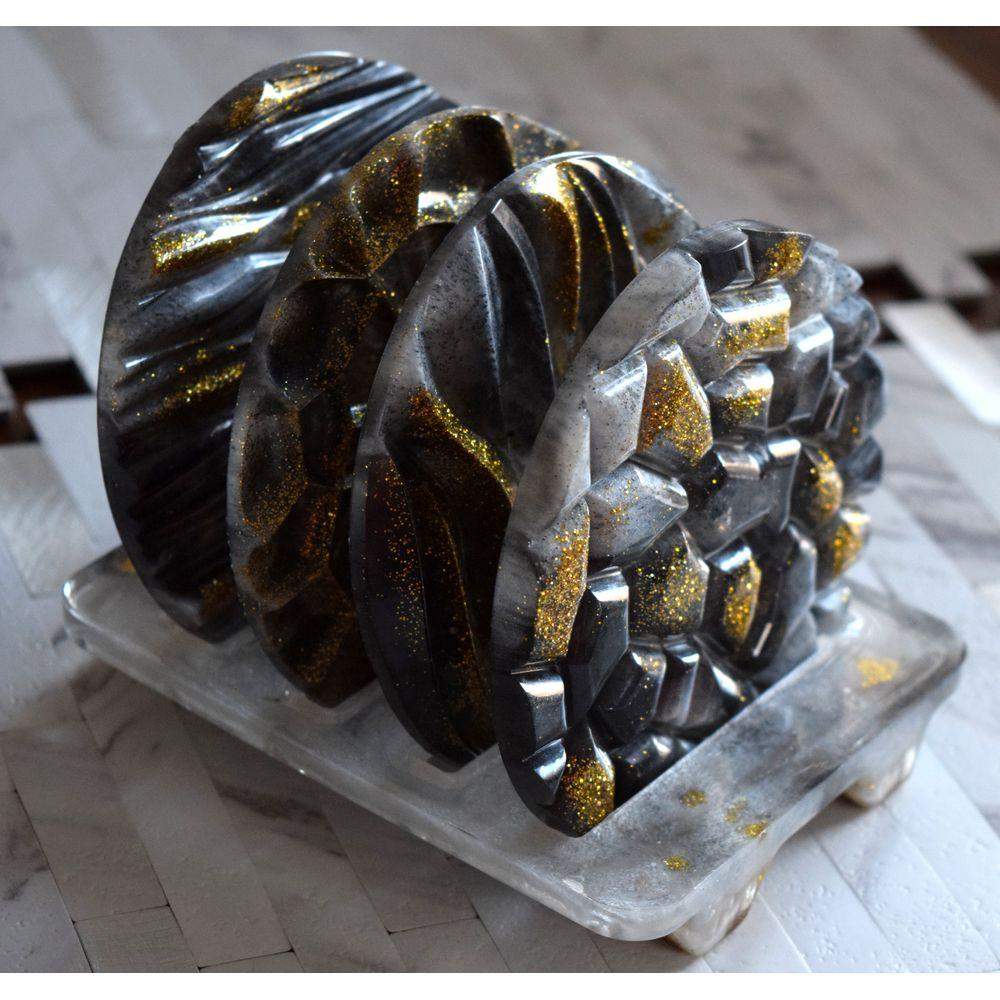 Golden Black & White Coasters Coasters - Laila Beauty Care Coasters