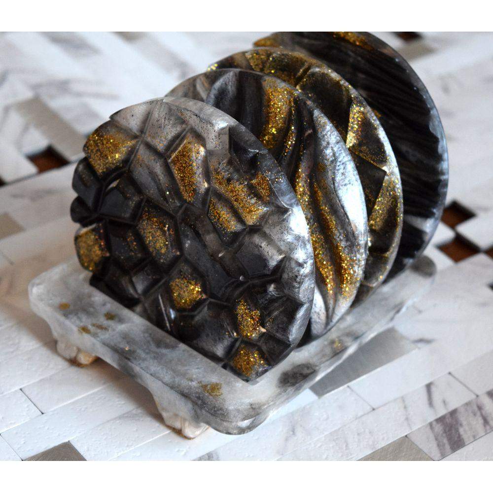 Golden Black & White Coasters Coasters - Laila Beauty Care Coasters