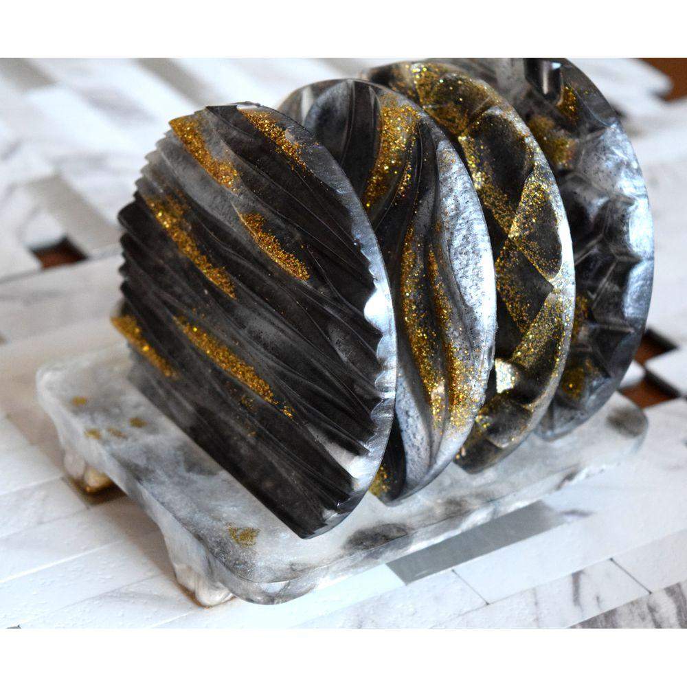 Golden Black & White Coasters Coasters - Laila Beauty Care Coasters