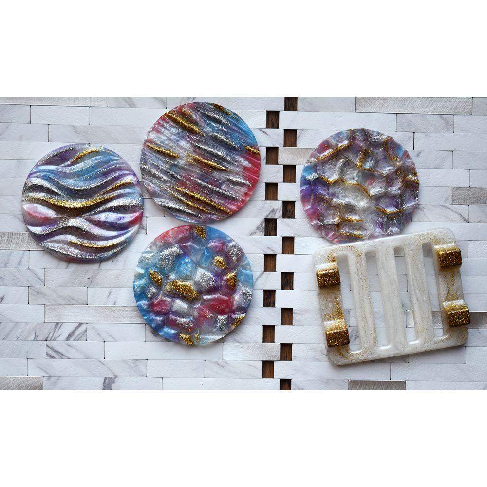 Golden Vibrant Colours Coasters Coasters - Laila Beauty Care Coasters