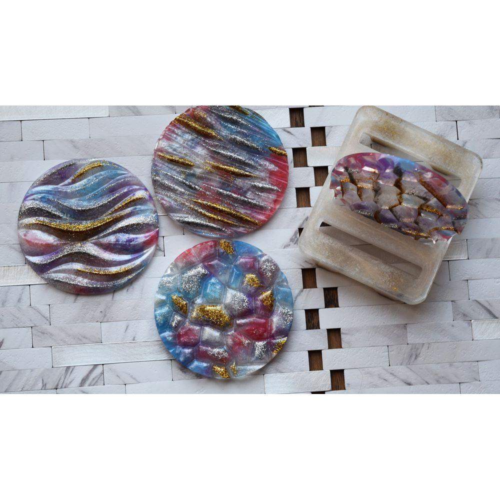 Golden Vibrant Colours Coasters Coasters - Laila Beauty Care Coasters