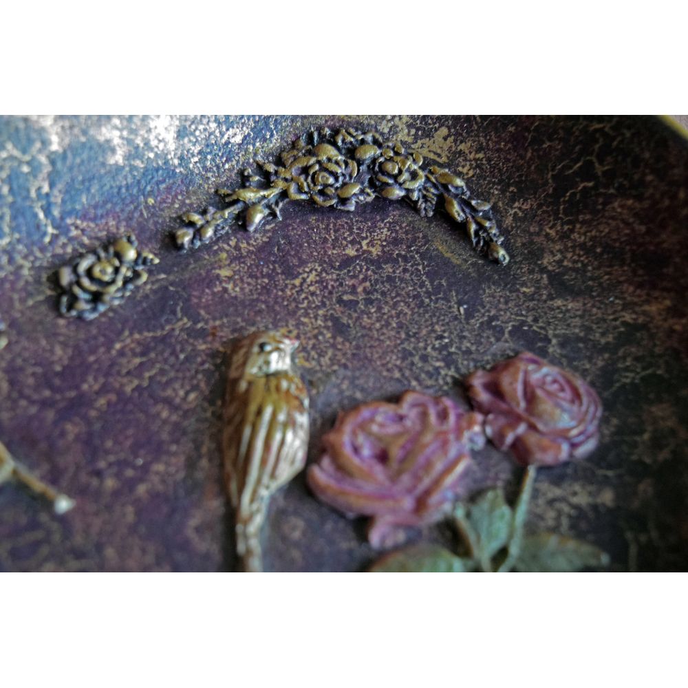 Vintage Birds Purple Floral Plate Decorative Plate - Laila Beauty Care Decorative Plate
