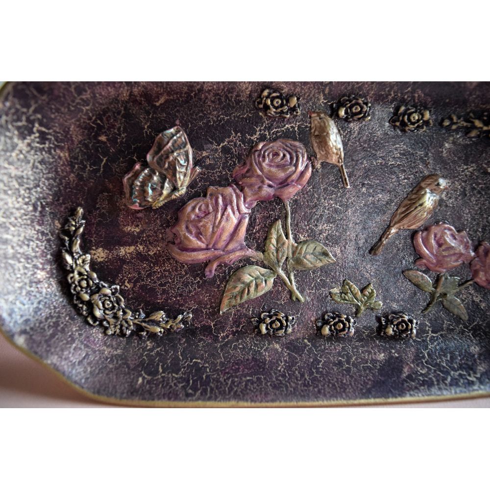 Vintage Birds Purple Floral Plate Decorative Plate - Laila Beauty Care Decorative Plate