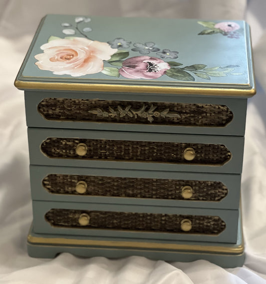 Tiffany Blue Floral large Jewelry Box