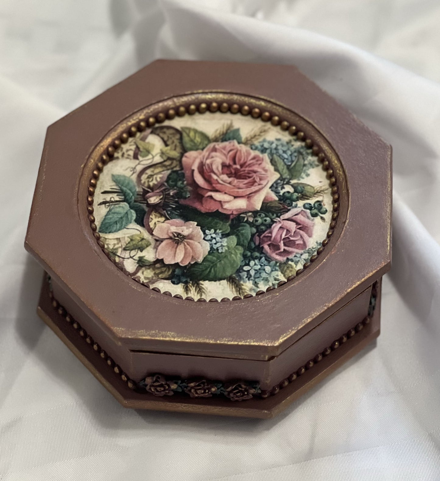 Hexagon Maron Small Jewelry Box