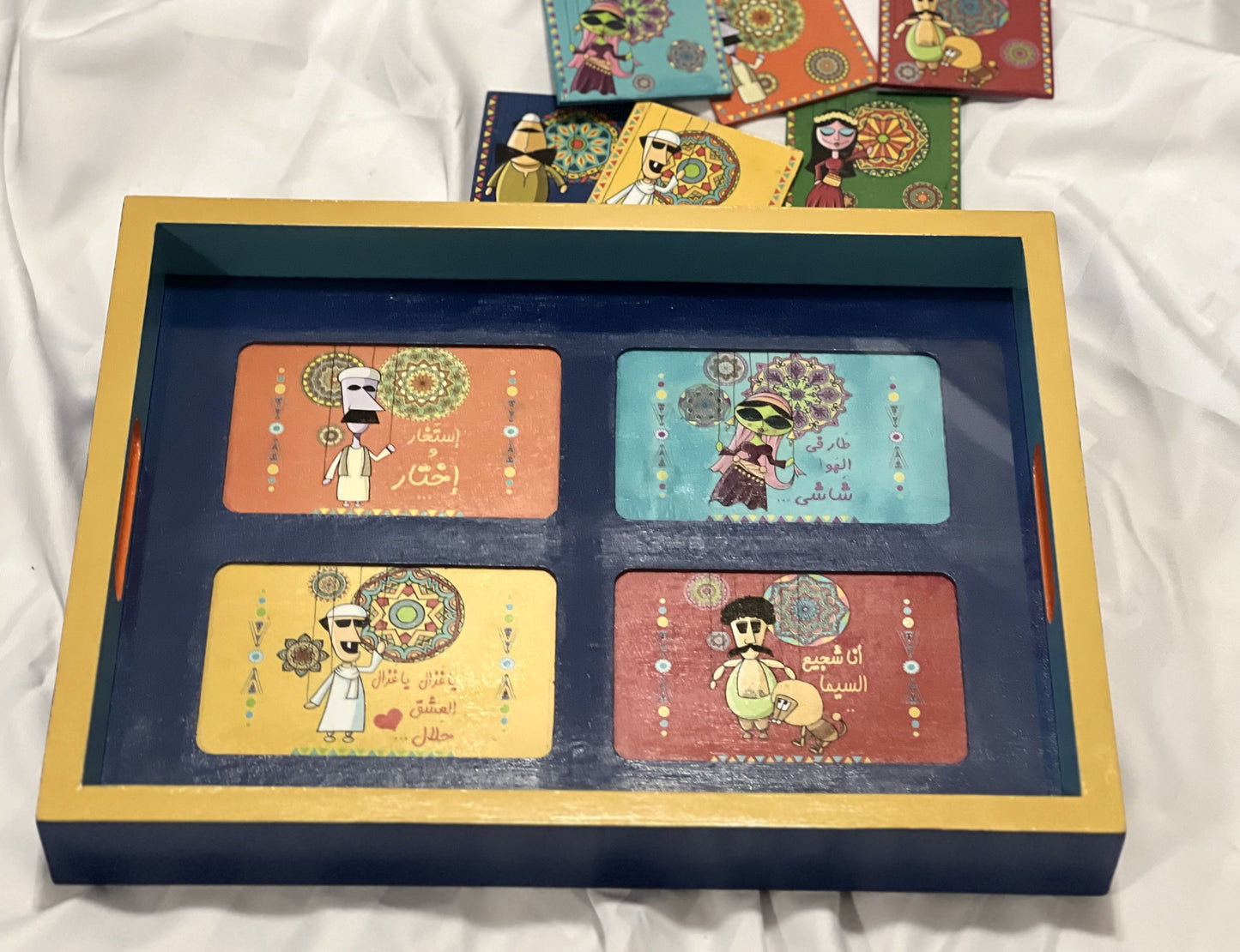 Great Night (ELeilah ElKebera) Glass with Coasters Tray