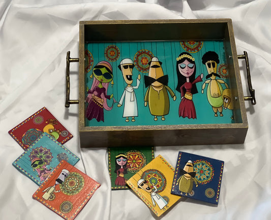 Great Night (ELeilah ElKebera) with Coasters Tray