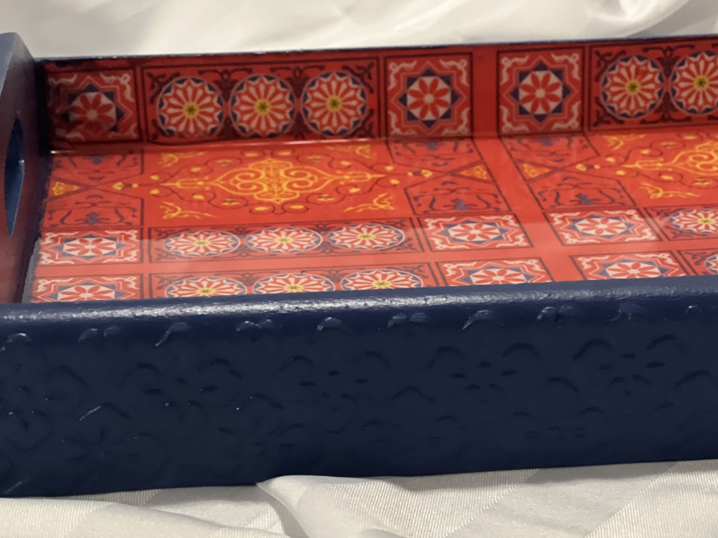 Ramadan Vibes red & Blue Tray with Coasters