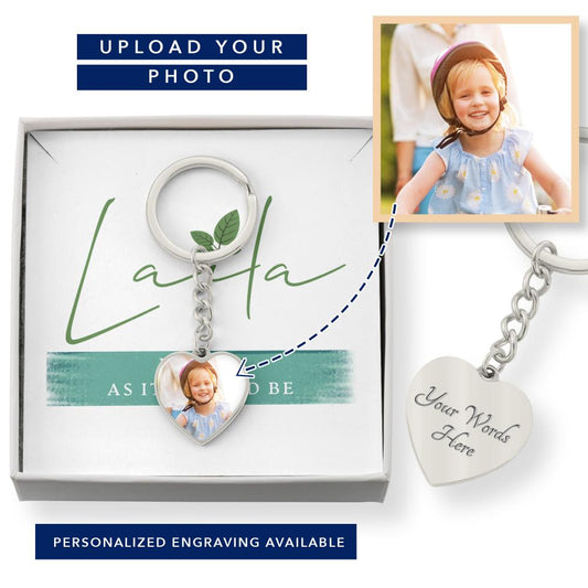 Laila - Heart Photo Keychain - Upload Photo