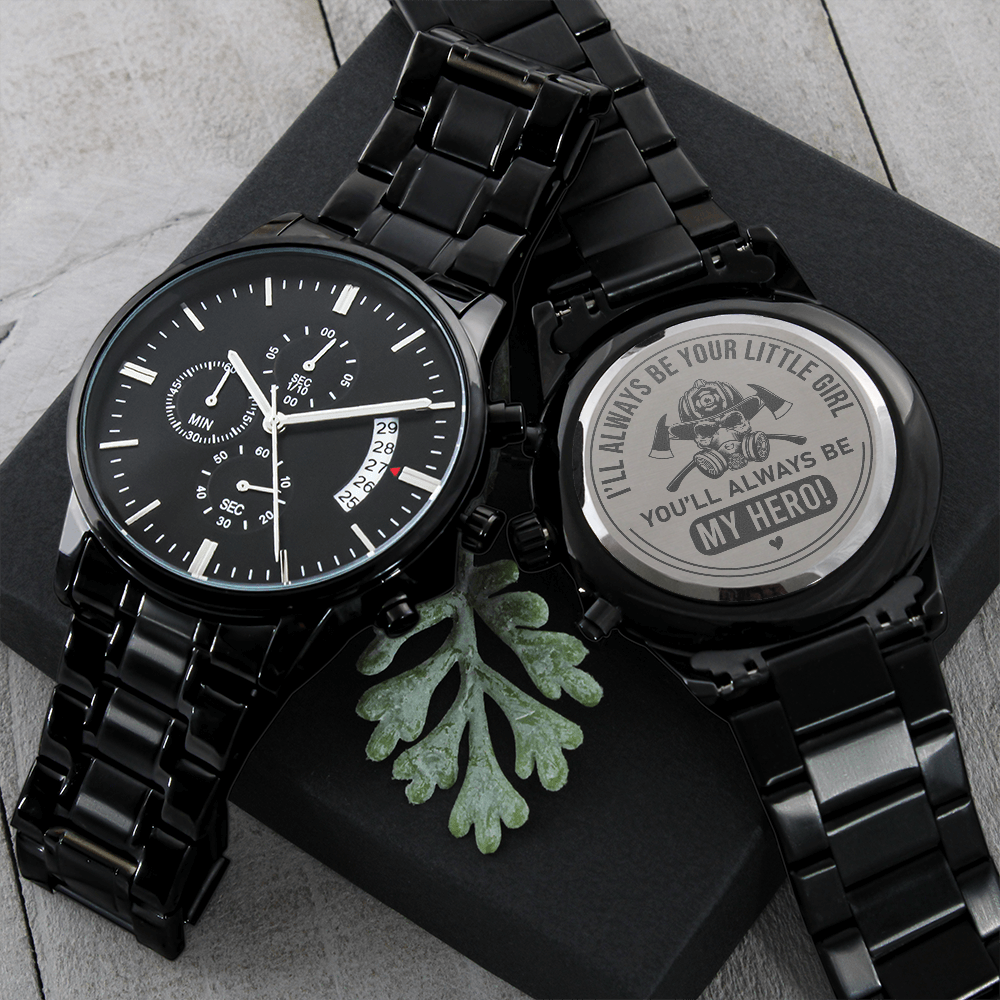Your Little Girl - Black Chronograph Watch Jewelry - Laila Beauty Care Jewelry