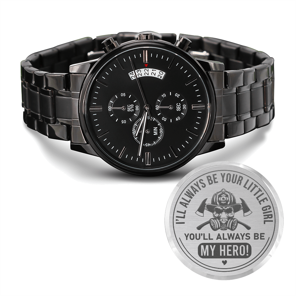 Your Little Girl - Black Chronograph Watch Jewelry - Laila Beauty Care Jewelry