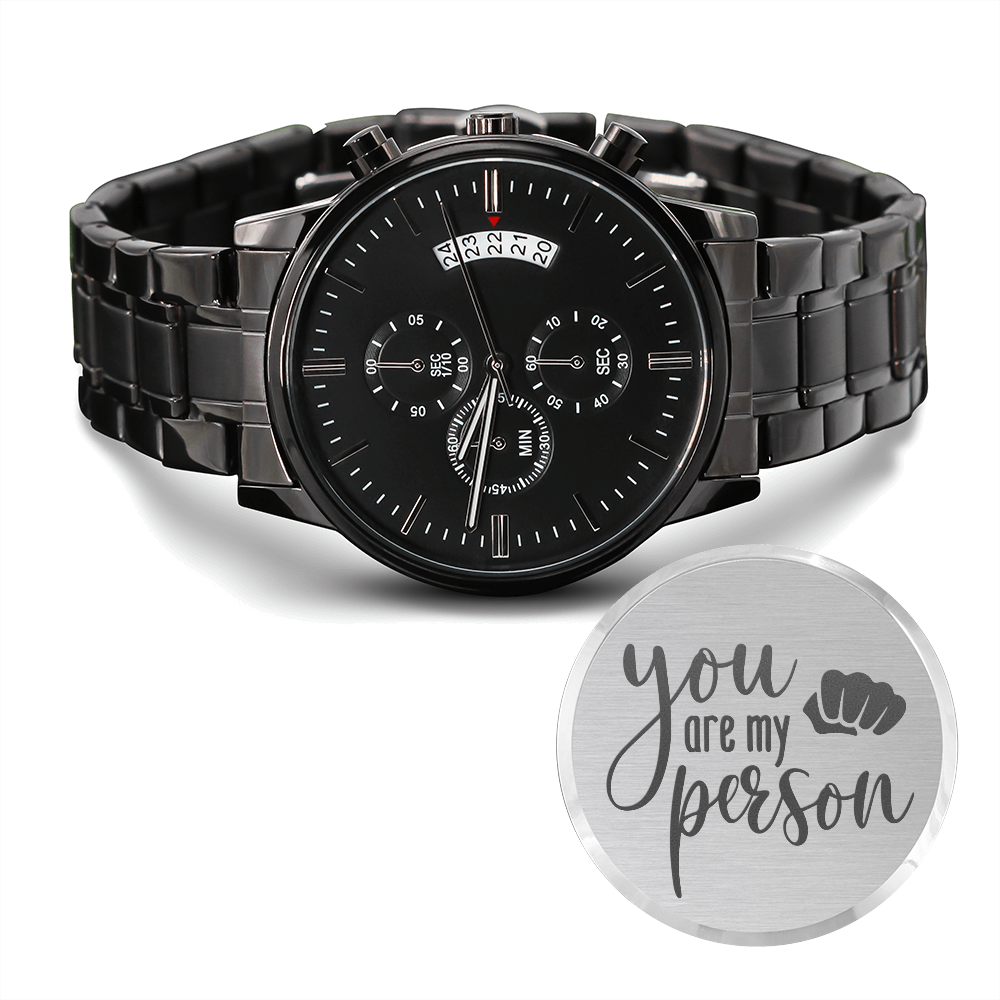 My Person - Black Chronograph Watch Jewelry - Laila Beauty Care Jewelry
