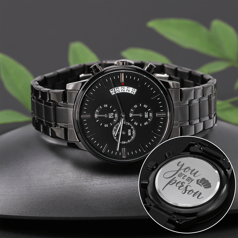 My Person - Black Chronograph Watch Jewelry - Laila Beauty Care Jewelry