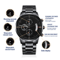Customizable Engraved Black Chronograph Watch Jewelry - Laila Beauty Care Jewelry