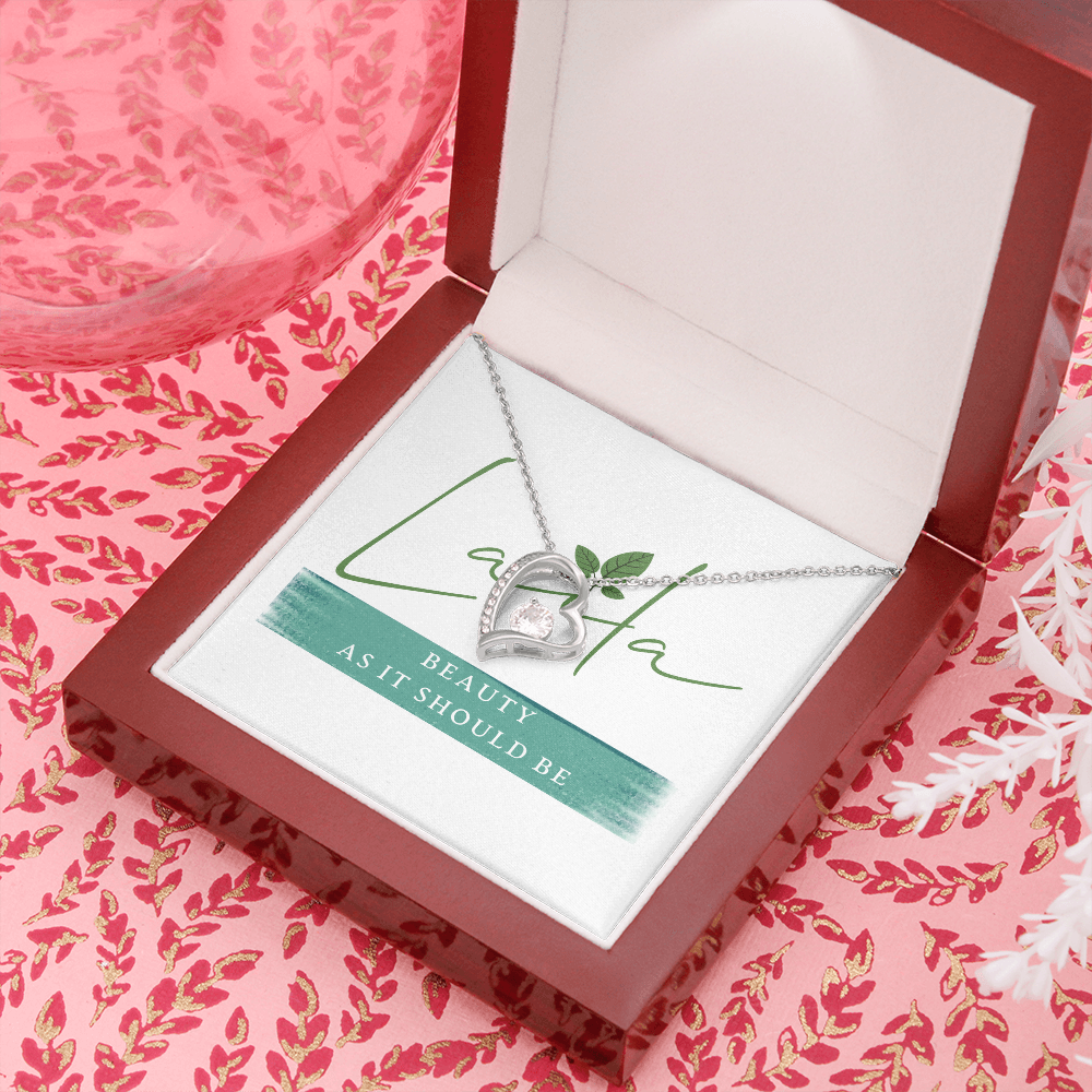 Laila - Forever Love Necklace 14k White Gold Finish / Luxury Box Jewelry - Laila Beauty Care Jewelry