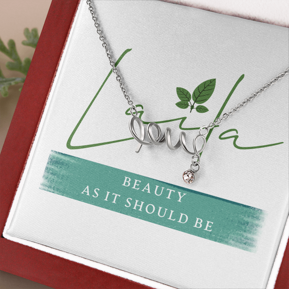 Laila - Scripted Love Necklace High Polished .316 Surgical Steel Scripted Love / Luxury Box Jewelry - Laila Beauty Care Jewelry