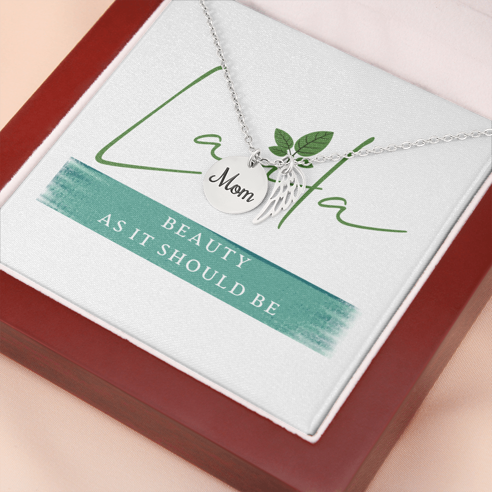 Laila - Mom Remembrance Necklace Polished Stainless Steel / Luxury Box Jewelry - Laila Beauty Care Jewelry