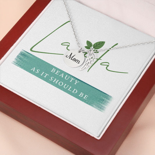 Laila - Mom Remembrance Necklace Polished Stainless Steel / Luxury Box Jewelry - Laila Beauty Care Jewelry