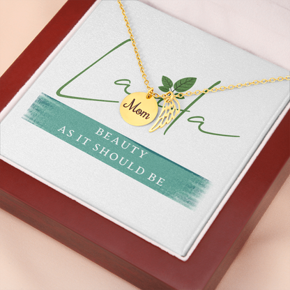 Laila - Mom Remembrance Necklace 18k Yellow Gold Finish / Luxury Box Jewelry - Laila Beauty Care Jewelry