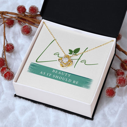 Laila - Love Knot Necklace 18K Yellow Gold Finish / Standard Box Jewelry - Laila Beauty Care Jewelry