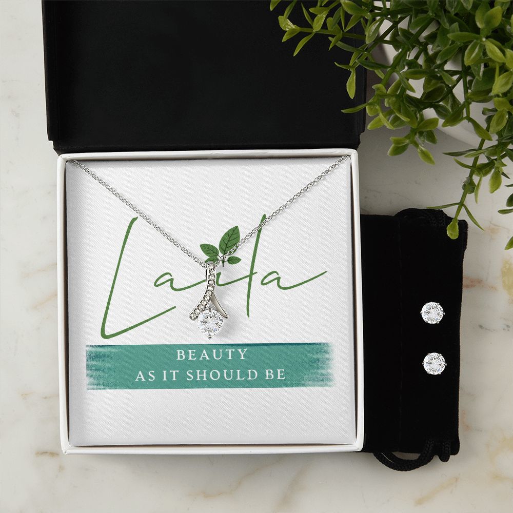 Laila - Alluring Beauty Necklace and Earring Set Standard Box Jewelry - Laila Beauty Care Jewelry