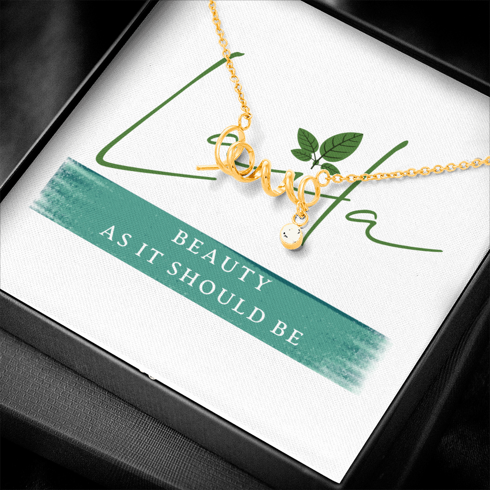 Laila - Scripted Love Necklace 18k Yellow Gold Scripted Love / Standard Box Jewelry - Laila Beauty Care Jewelry