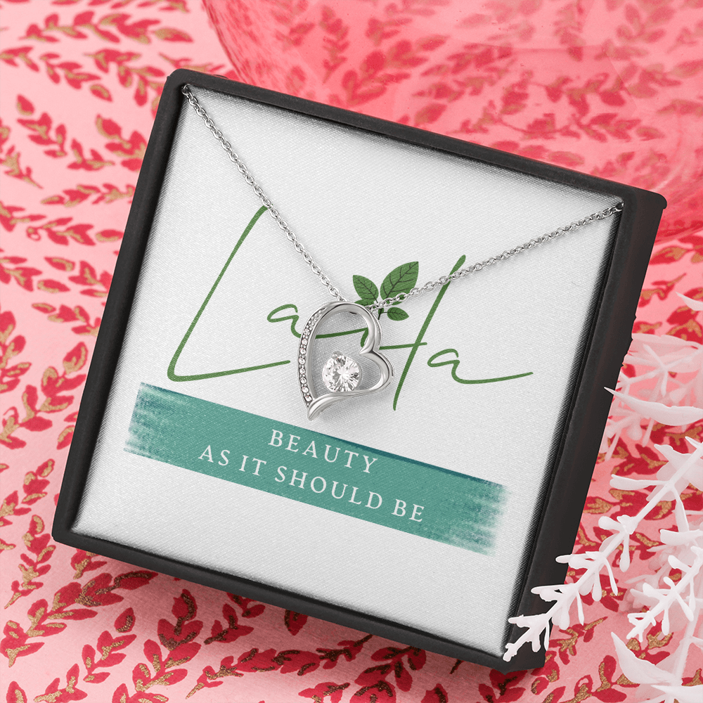 Laila - Forever Love Necklace 14k White Gold Finish / Standard Box Jewelry - Laila Beauty Care Jewelry