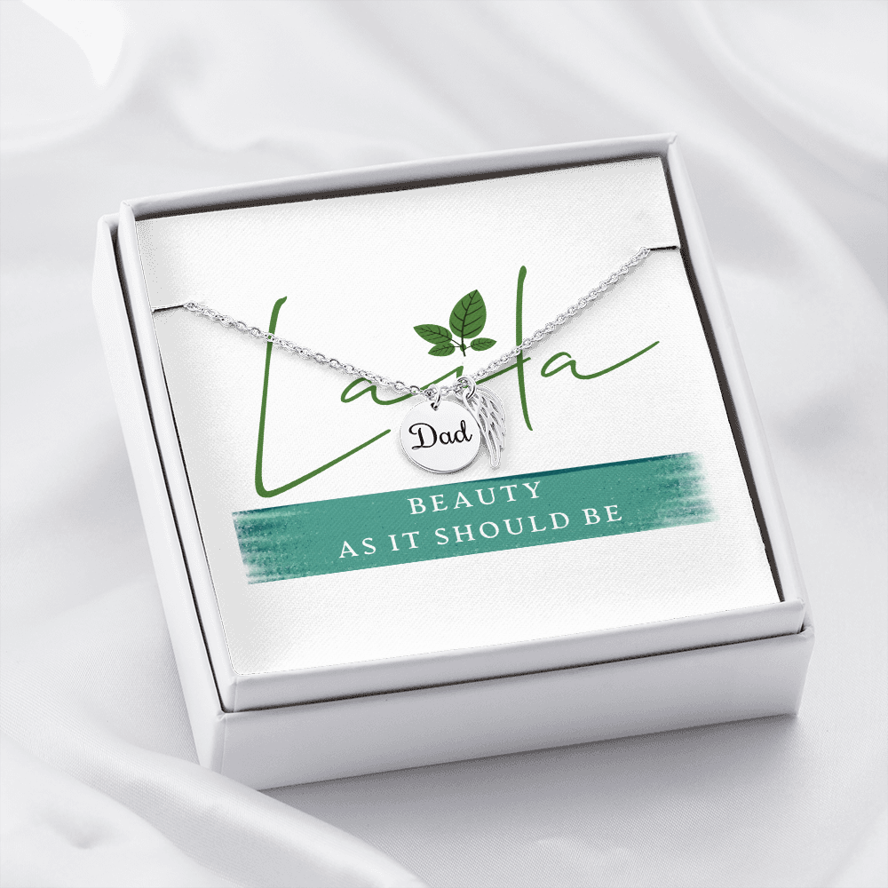 Laila - Dad Remembrance Necklace Dad - Polished Stainless Steel / Standard Box Jewelry - Laila Beauty Care Jewelry