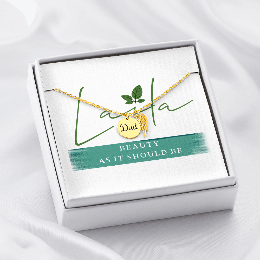 Laila - Dad Remembrance Necklace 18k Yellow Gold Finish / Standard Box Jewelry - Laila Beauty Care Jewelry