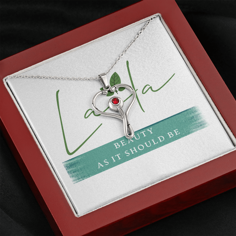 Laila - Stethoscope Necklace Mahogany Style Luxury Box Jewelry - Laila Beauty Care Jewelry