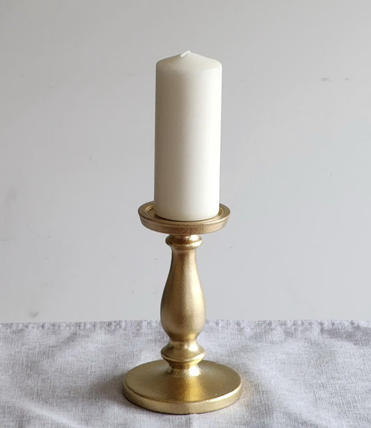 Modern Golden Candel Holder with Candle (1 Piece)