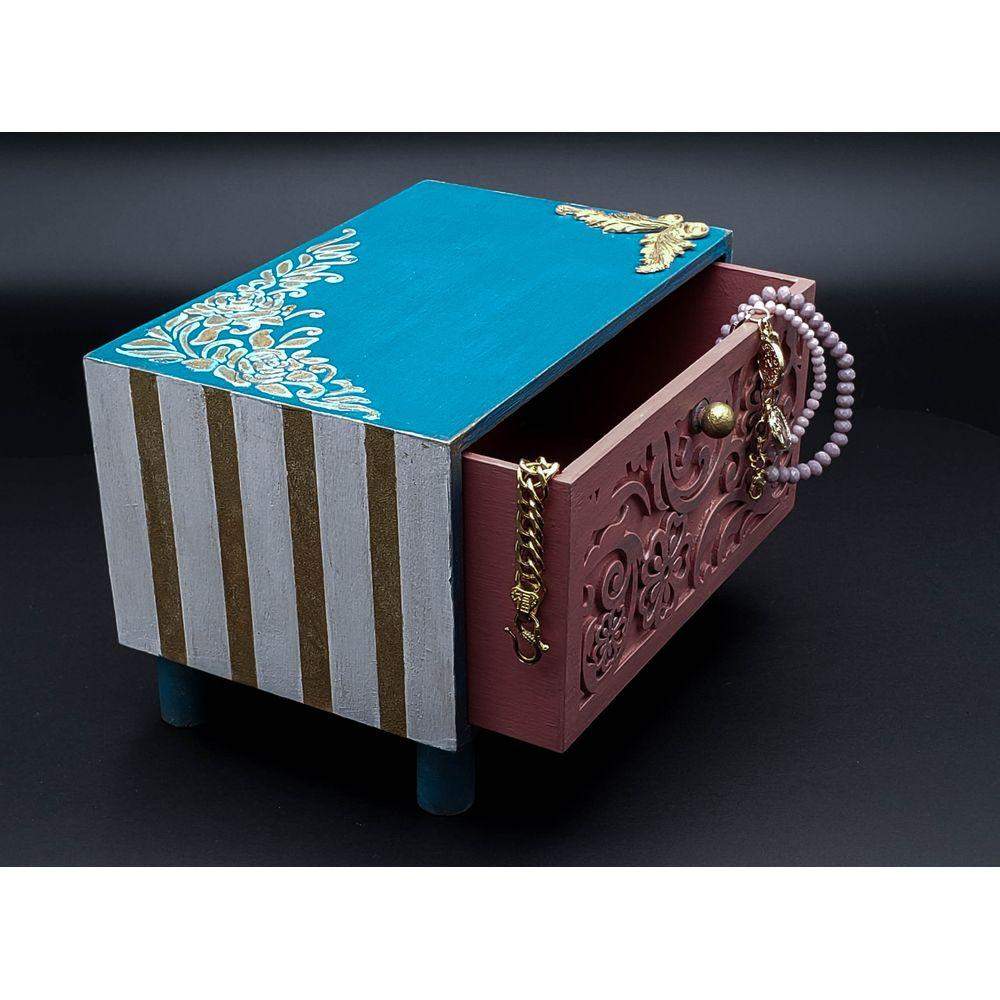 Blue and Pink Box Jewelry Box - Laila Beauty Care Jewelry Box