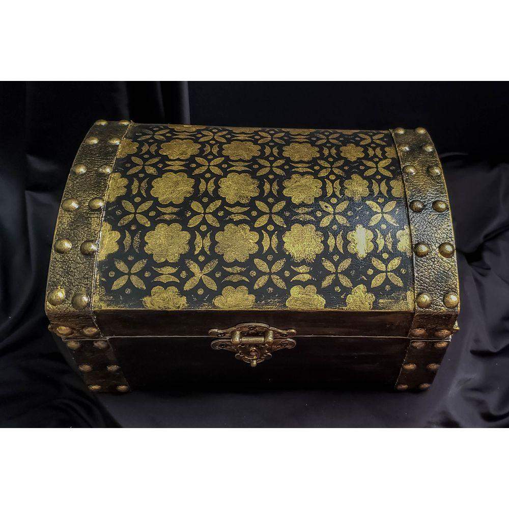 Black and Gold Treasure Box Jewelry Box - Laila Beauty Care Jewelry Box