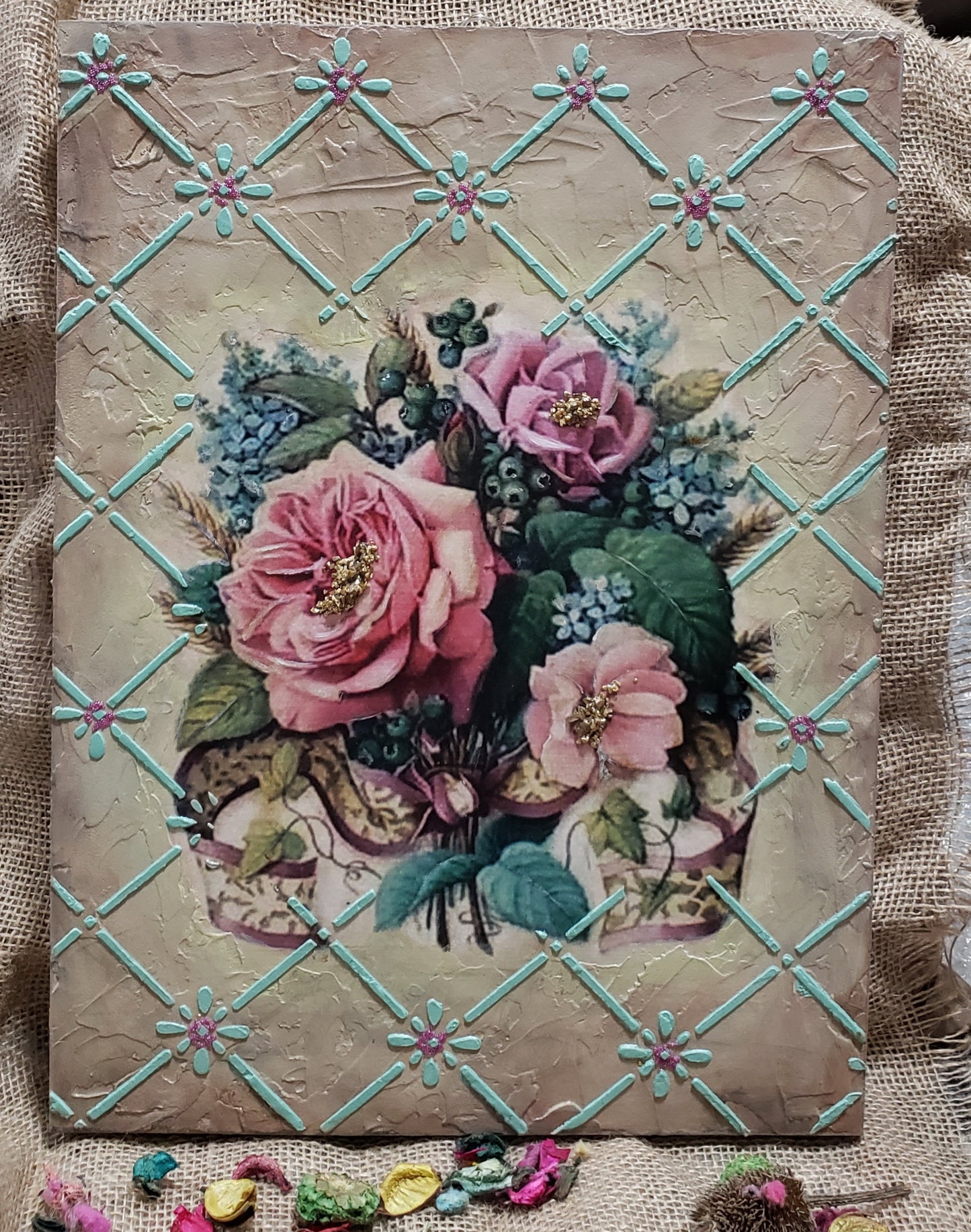 Oriental Wall Art - Roses - Large Size