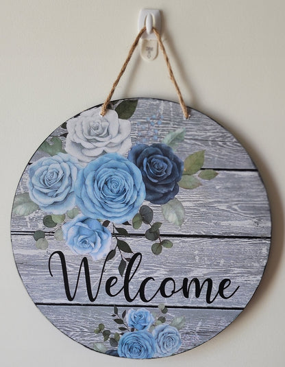 Welcome Rounded Wall Art - Hanged