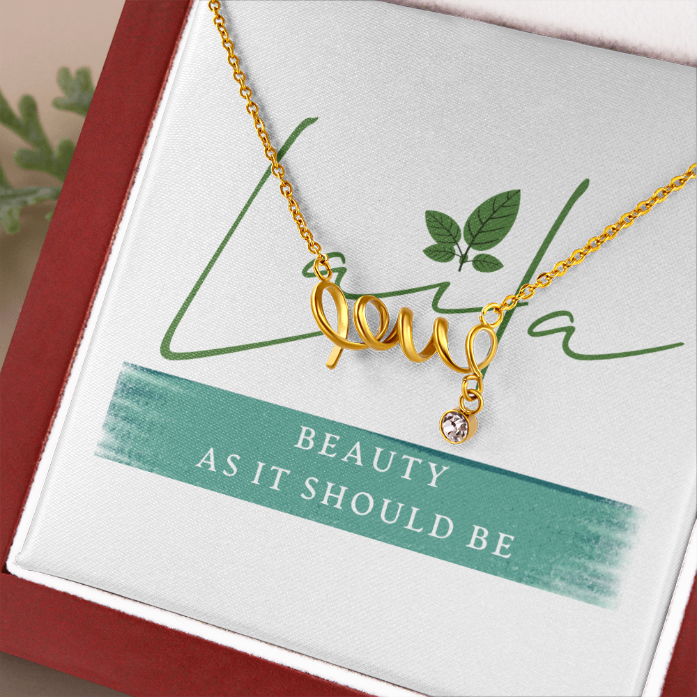 Laila - Scripted Love Necklace 18k Yellow Gold Scripted Love / Luxury Box Jewelry - Laila Beauty Care Jewelry